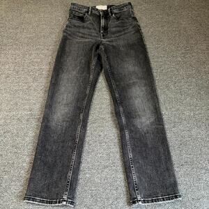 Everlane Jeans Womens 25 Black Denim Stretch High Rise Classic Straight Leg